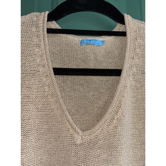 J. McLaughlin XL tan V-neck pullover sweater Excellent Condition - Picture 4 of 7